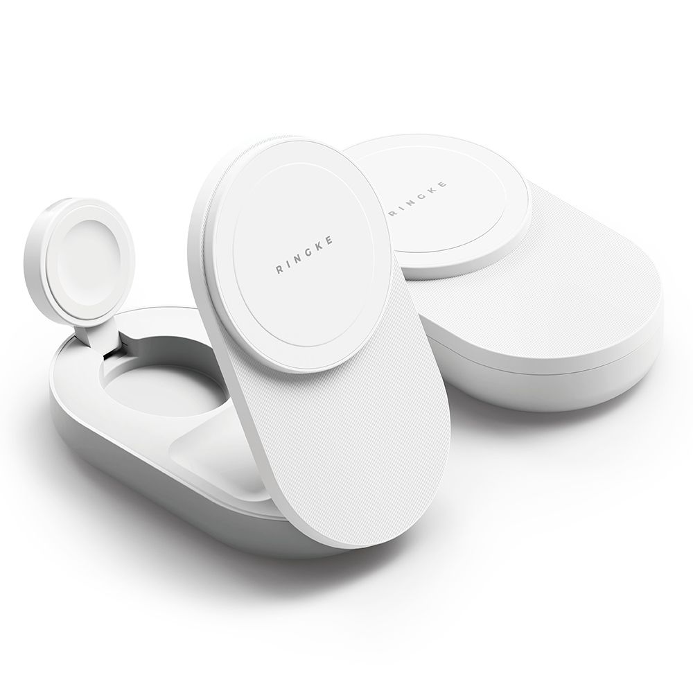 Ringke Ringke 25W 3in1 Trådlös Magnetisk MagSafe Laddare Vit - Teknikhallen.se
