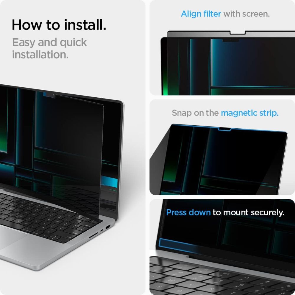 Spigen Spigen MacBook Pro 14 2025-2021 Skärmskydd SafeView Privacy - Teknikhallen.se