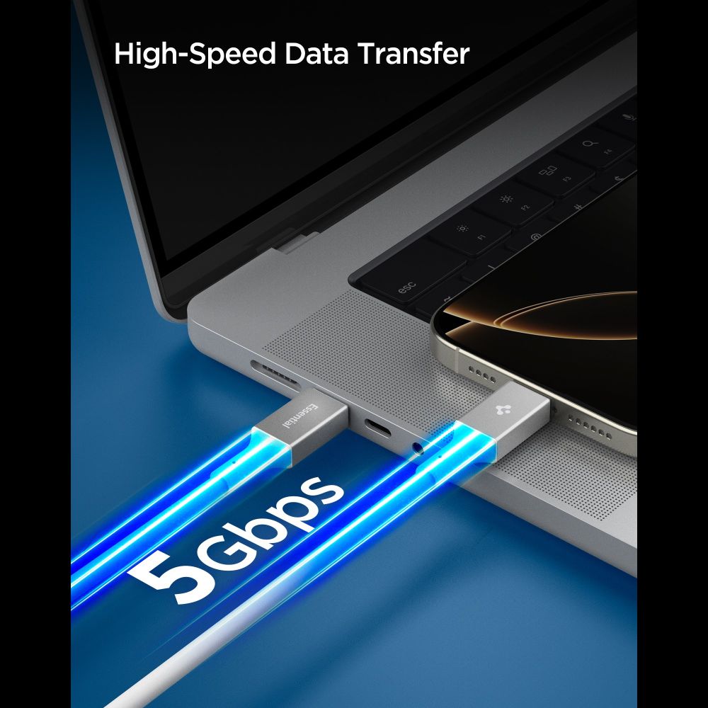 Spigen Spigen 2m 100W USB-C - USB-C Kabel Essential Vit - Teknikhallen.se