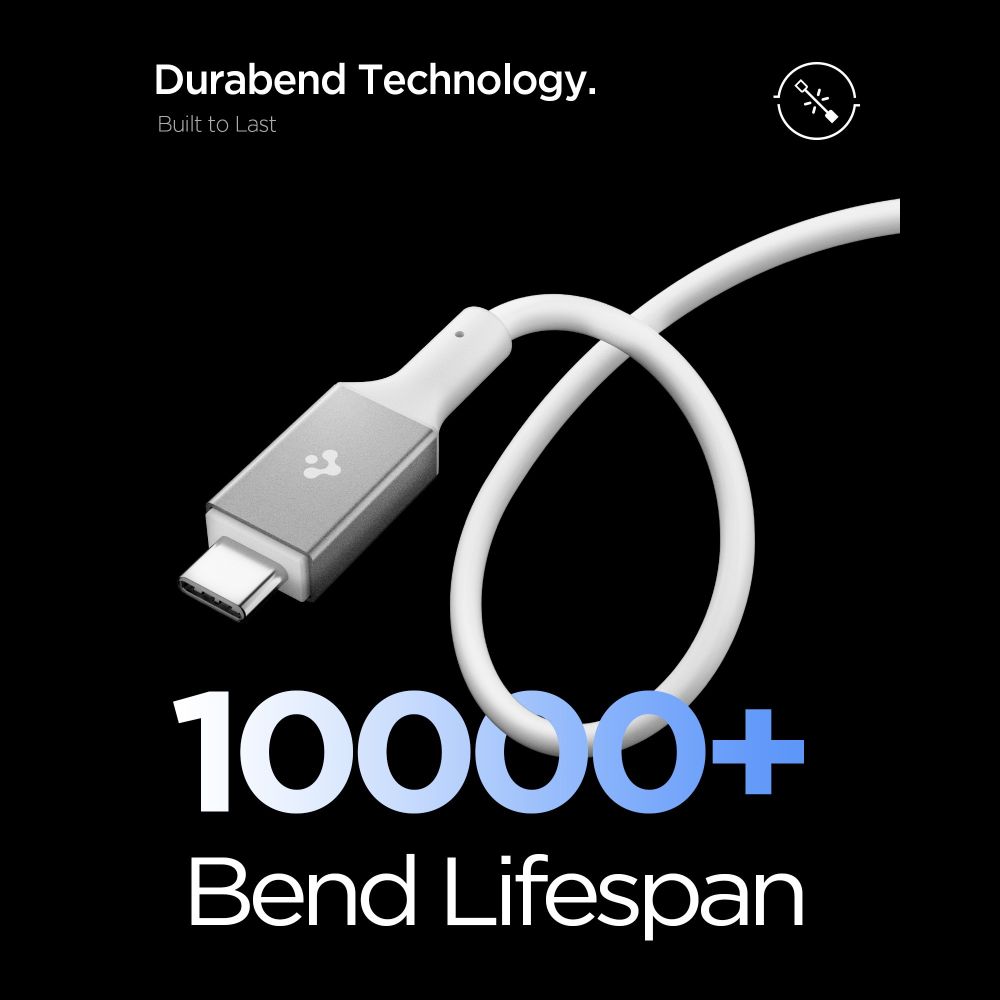 Spigen Spigen 1.2m 240W USB-C - USB-C Kabel Essential Vit - Teknikhallen.se