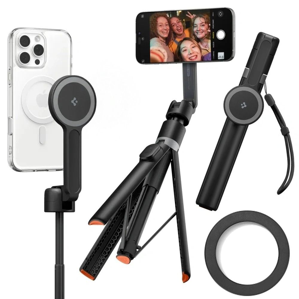 Spigen Spigen 168 cm MagSafe Bluetooth Selfiestick Tripod Svart - Teknikhallen.se