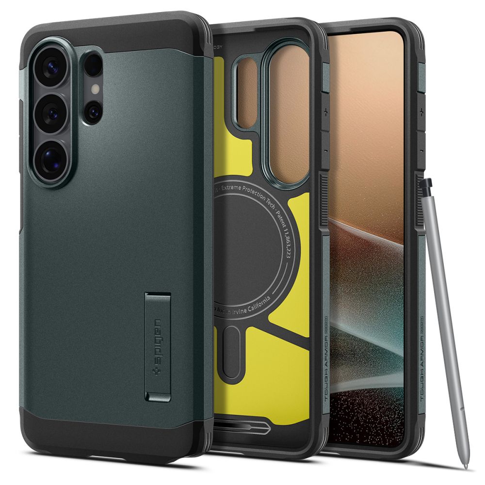 Spigen Spigen Galaxy S26 Ultra Skal MagSafe Tough Armor Abyss Green - Teknikhallen.se