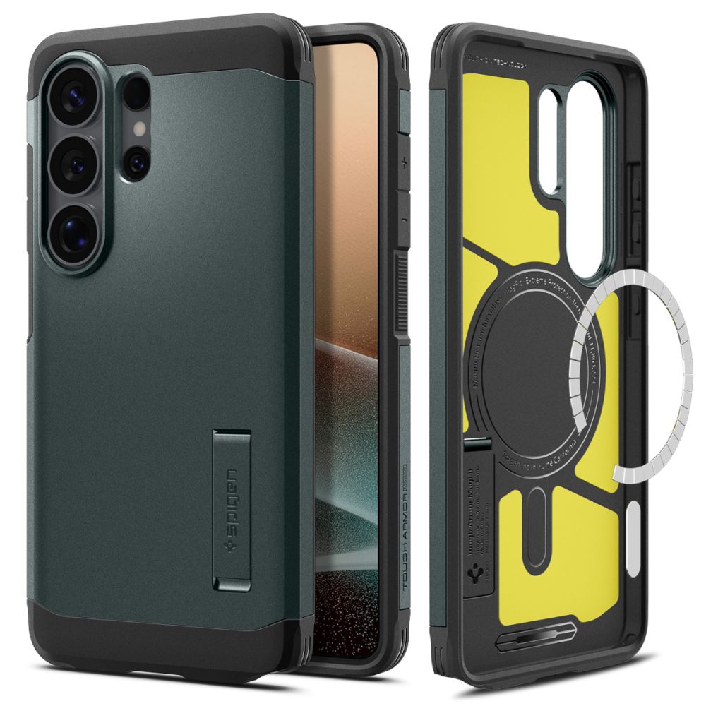 Spigen Spigen Galaxy S26 Ultra Skal MagSafe Tough Armor Abyss Green - Teknikhallen.se