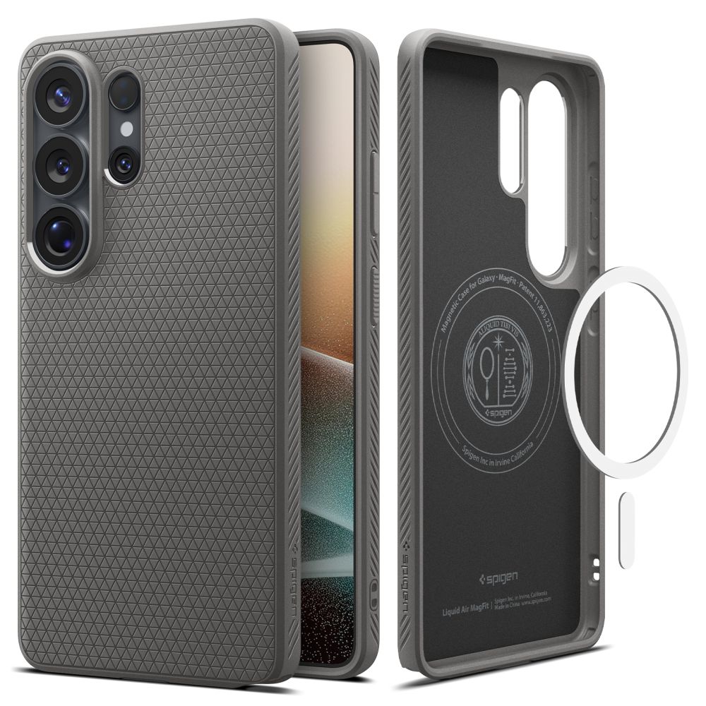 Spigen Spigen Galaxy S26 Ultra Skal MagSafe Liquid Air Marble Grey - Teknikhallen.se