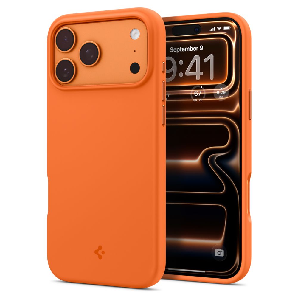 Spigen Spigen iPhone 17 Pro Skal MagSafe Silicone Fit Cosmic Orange - Teknikhallen.se