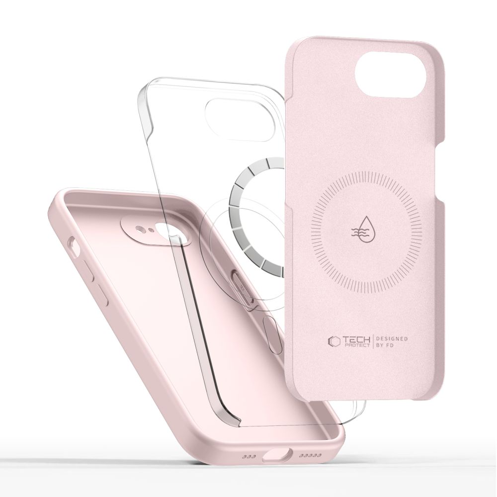 Tech-Protect Tech-Protect iPhone 17e / 16e Skal MagSafe Silicone Pink Pearl - Teknikhallen.se