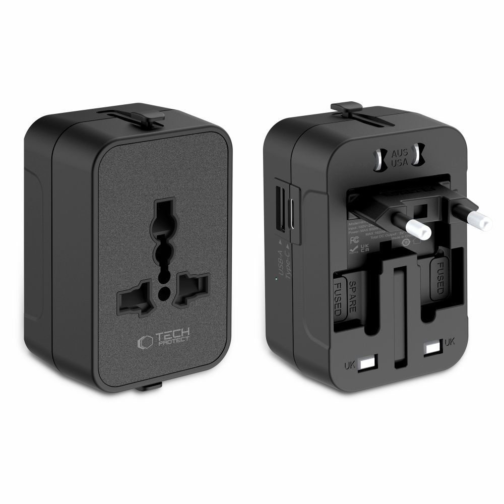 Tech-Protect Tech-Protect Reseadapter EU / UK / US / AU Svart - Teknikhallen.se