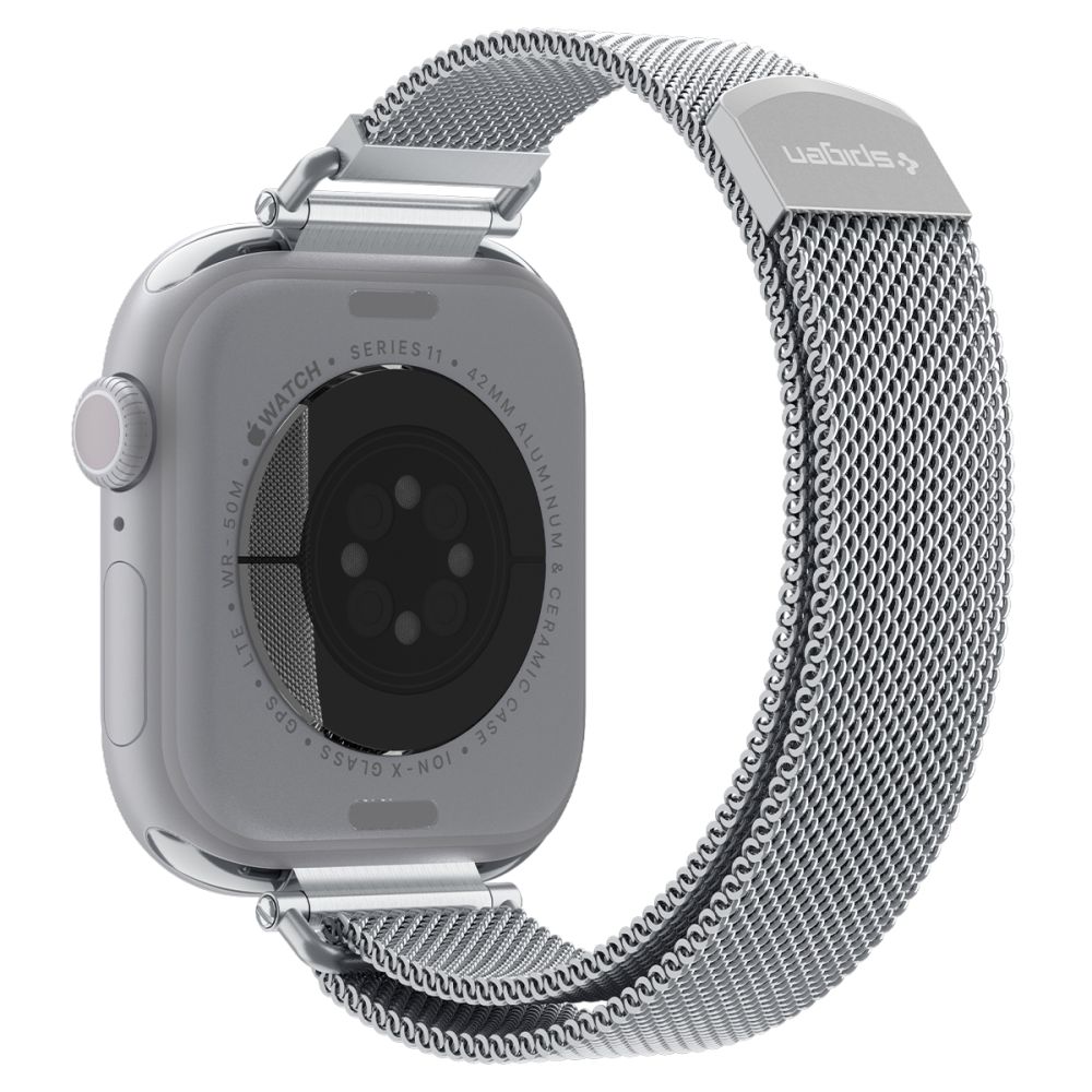 Spigen Spigen Apple Watch 38/40/41/42 mm Armband Milanese Silver - Teknikhallen.se