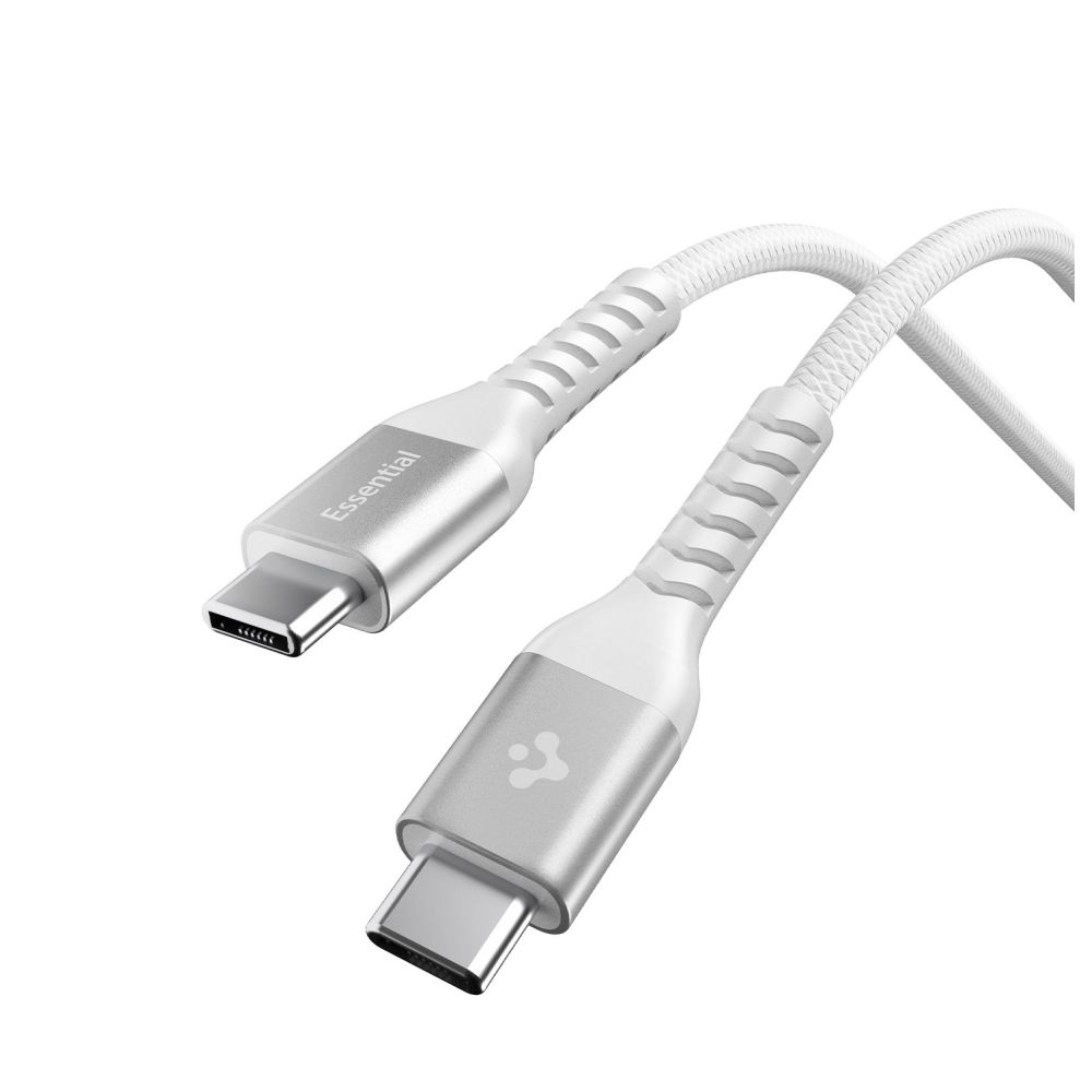 Spigen Spigen 1m 100W USB-C - USB-C Kabel Essential Vit - Teknikhallen.se