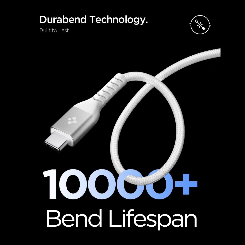 Spigen Spigen 1m 100W USB-C - USB-C Kabel Essential Vit - Teknikhallen.se