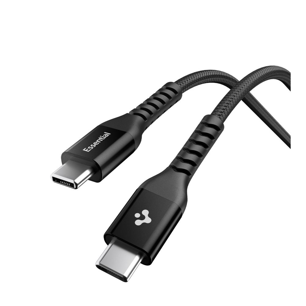 Spigen Spigen 1m 100W USB-C - USB-C Kabel Essential Svart - Teknikhallen.se