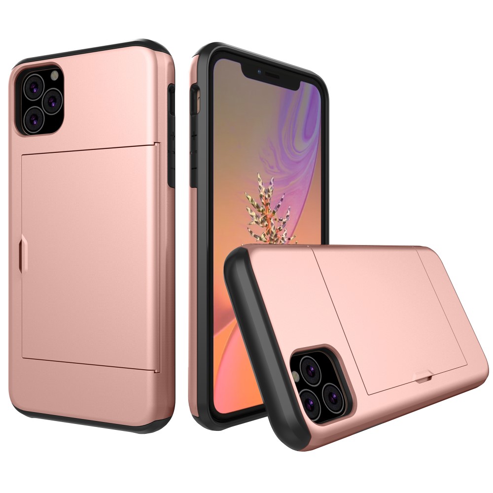  iPhone 11 - Hybrid Skal med kortfack - Roséguld - Teknikhallen.se