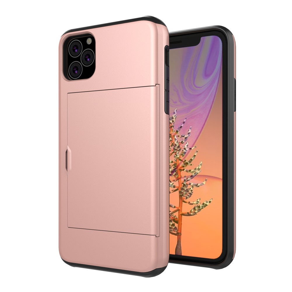  iPhone 11 - Hybrid Skal med kortfack - Roséguld - Teknikhallen.se