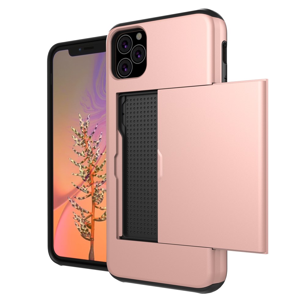  iPhone 11 - Hybrid Skal med kortfack - Roséguld - Teknikhallen.se
