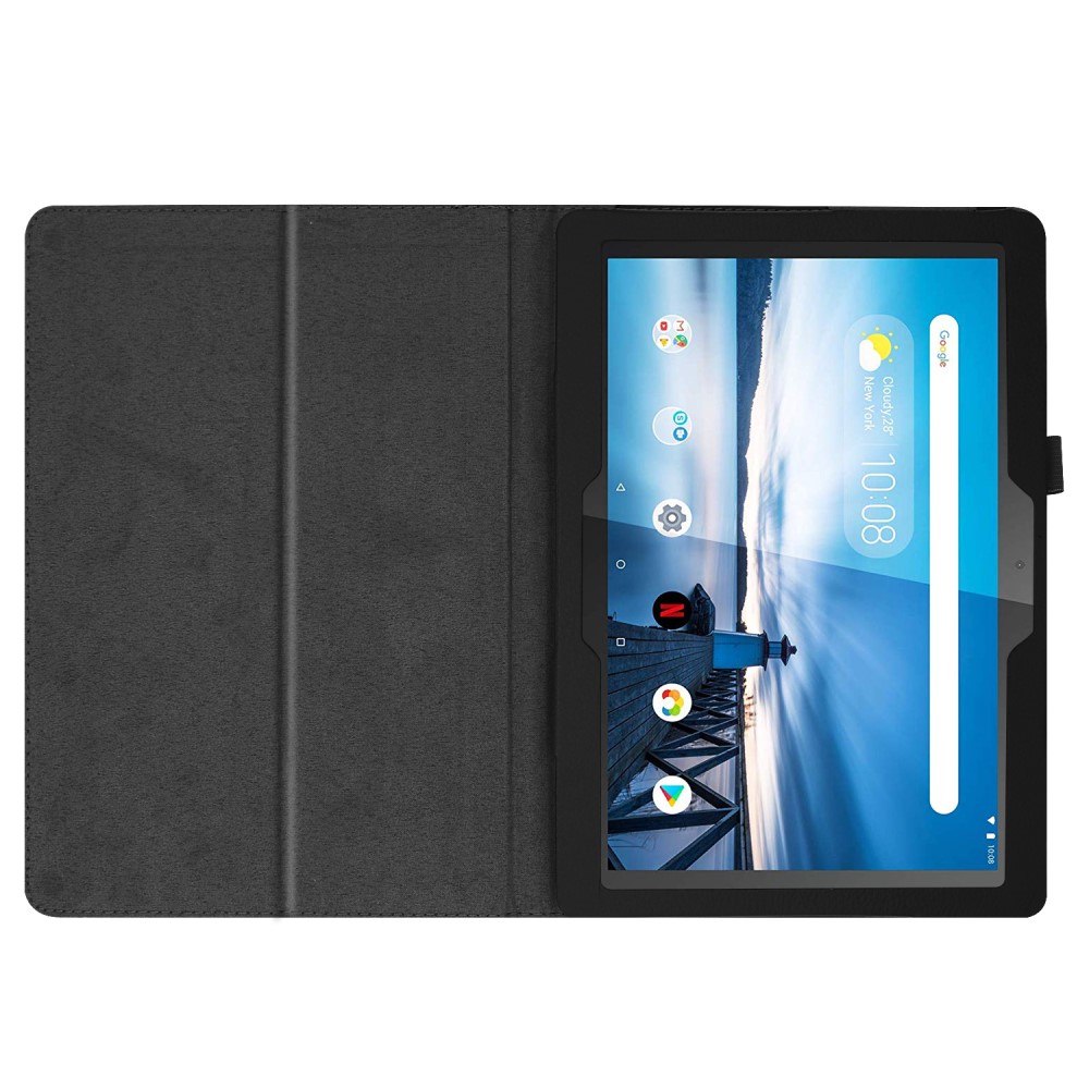  Lenovo Tab P10 10.1 - Litchi läderfodral - Svart - Teknikhallen.se