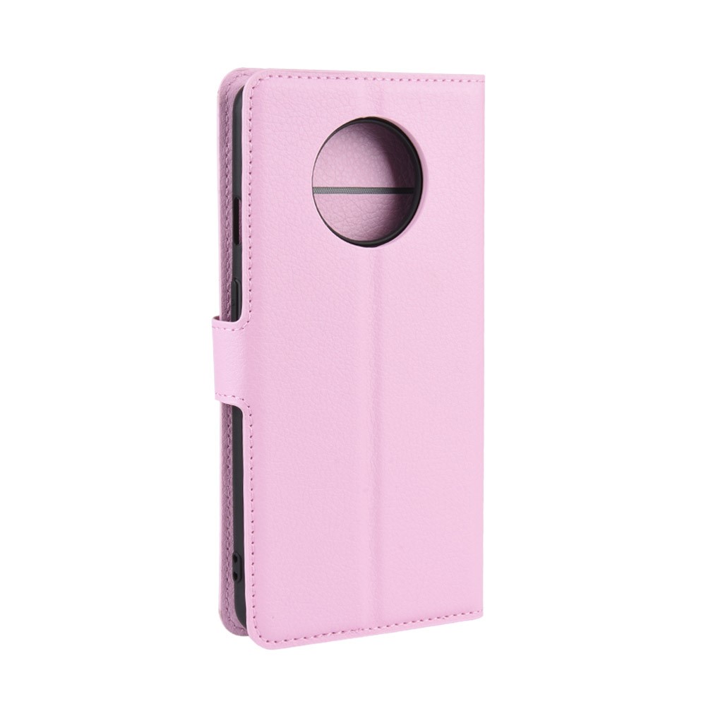  OnePlus 7T - Litchi Plånboksfodral - Ljus Rosa - Teknikhallen.se