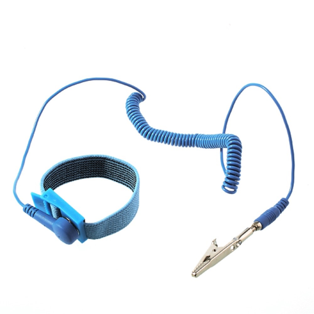  1m Antistatiskt ESD Armband Justerbart Blå - Teknikhallen.se