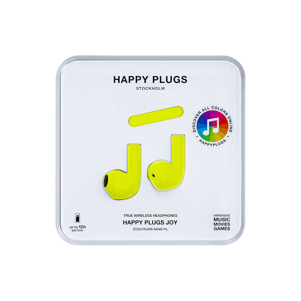 Happy Plugs Happy Plugs Joy Hörlurar In-Ear TWS Neongul - Teknikhallen.se