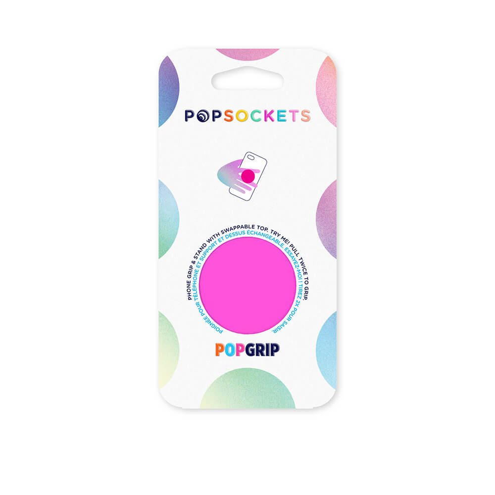 PopSockets PopSockets Avtagbart Grip med Ställfunktion Neon Day Glo Pink - Teknikhallen.se