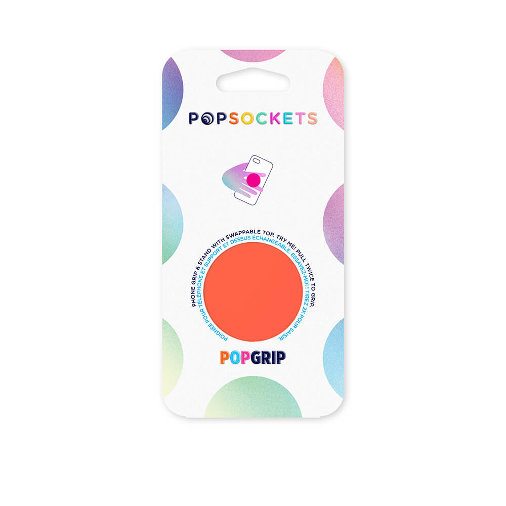 PopSockets PopSockets Avtagbart Grip med Stllfunktion Neon Electric Orange - Teknikhallen.se