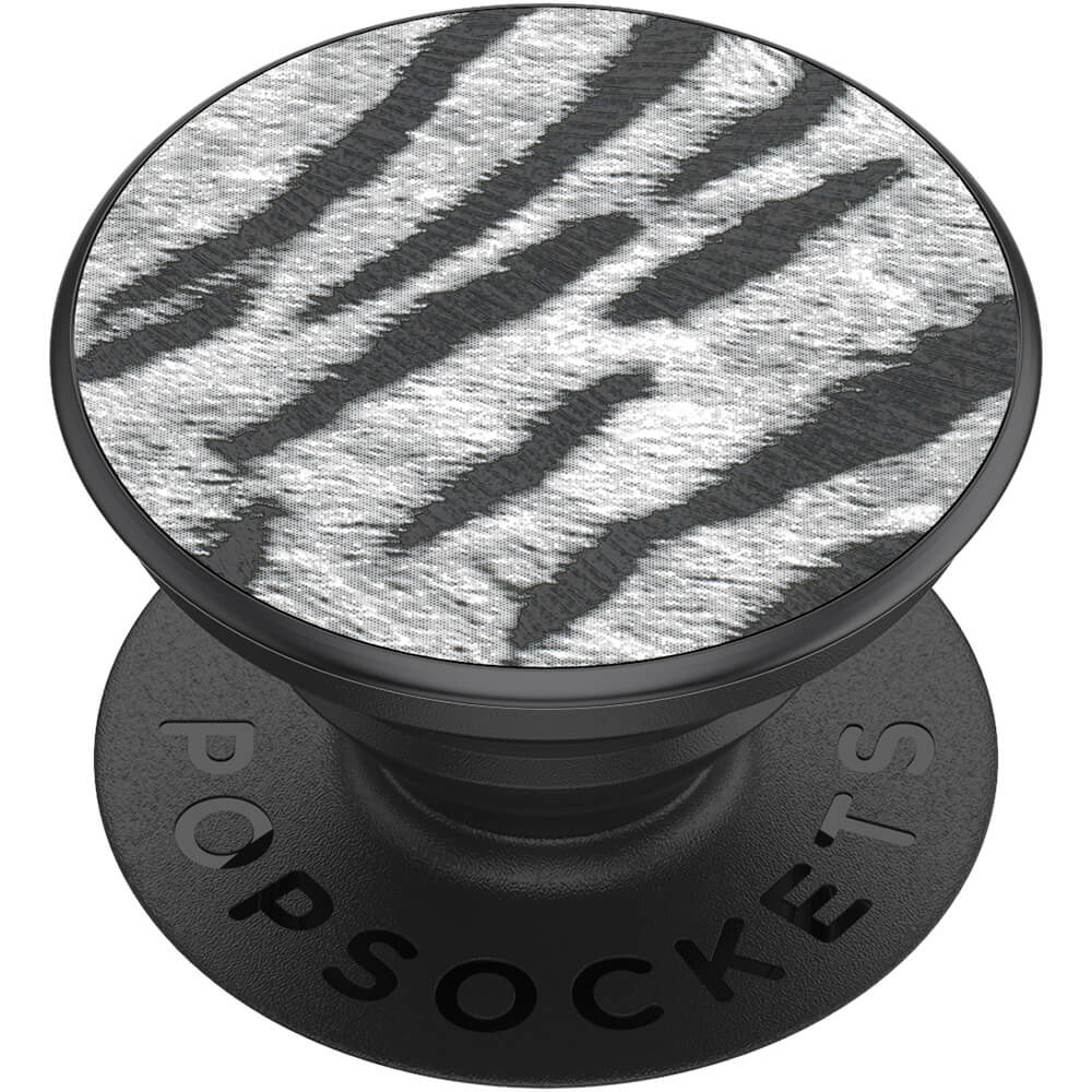 PopSockets PopSockets Avtagbart Grip med Ställfunktion Premium Vegan Leather Zebra - Teknikhallen.se