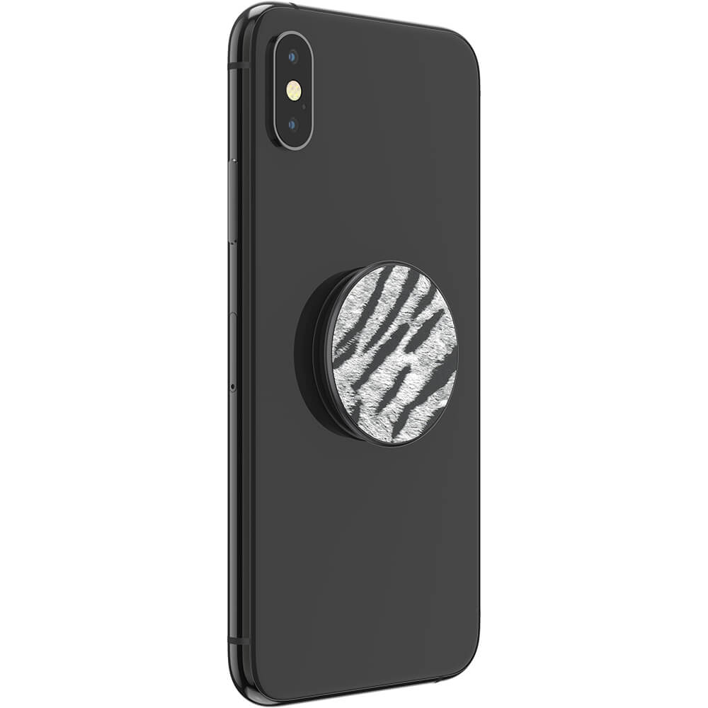 PopSockets PopSockets Avtagbart Grip med Ställfunktion Premium Vegan Leather Zebra - Teknikhallen.se