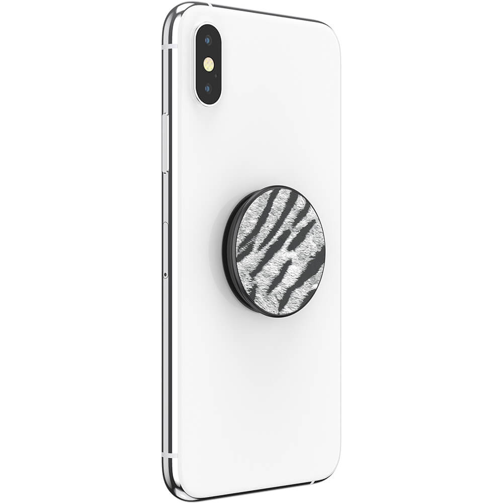 PopSockets PopSockets Avtagbart Grip med Ställfunktion Premium Vegan Leather Zebra - Teknikhallen.se