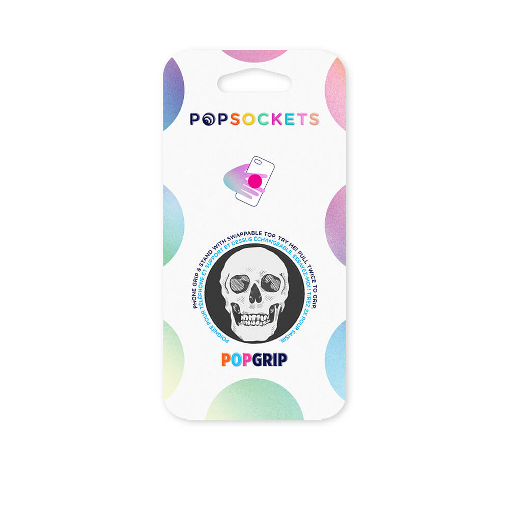 PopSockets PopSockets Avtagbart Grip med Stllfunktion Shaky Bones White - Teknikhallen.se