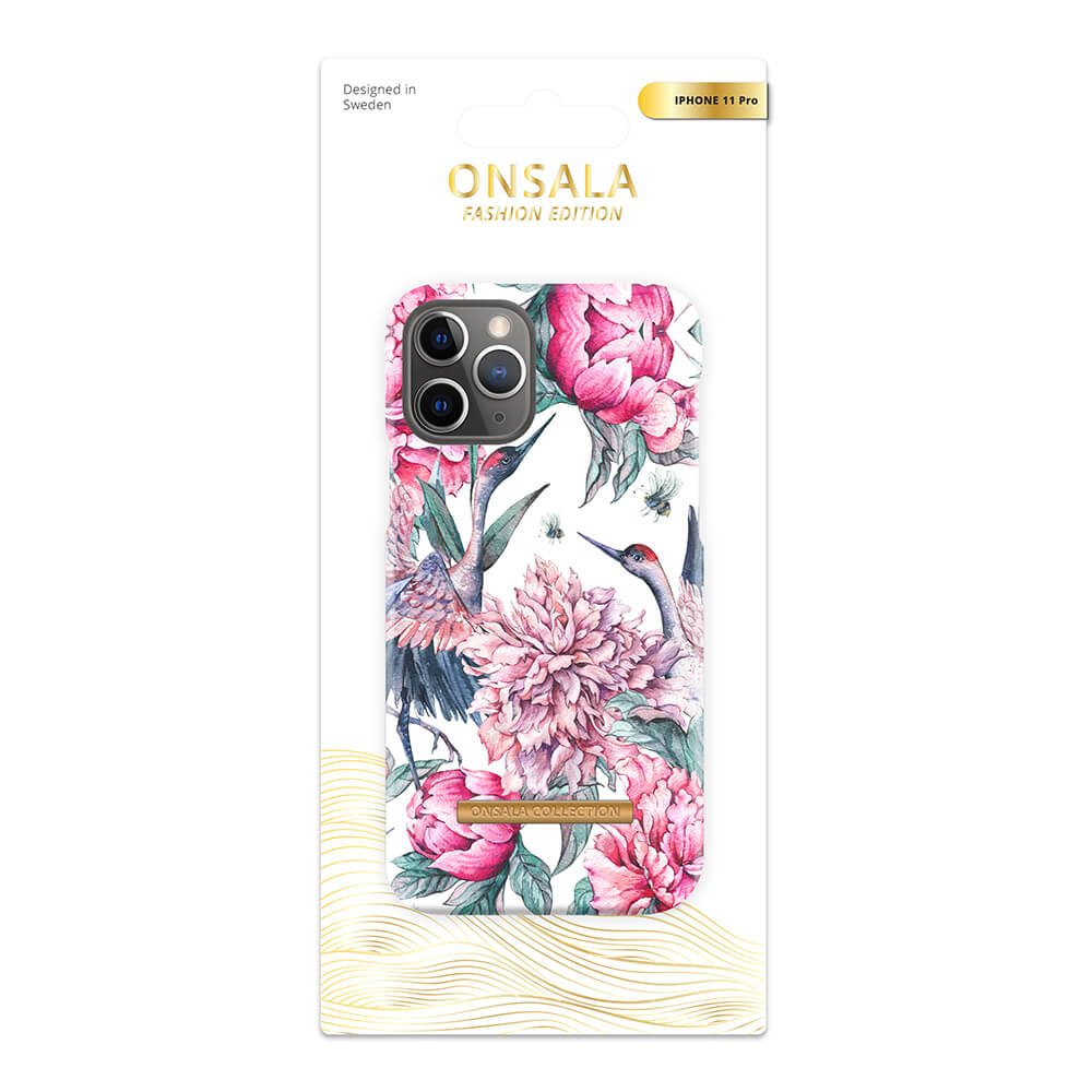 Onsala ONSALA iPhone 11 Pro Mobilskal Soft Pink Crane - Teknikhallen.se