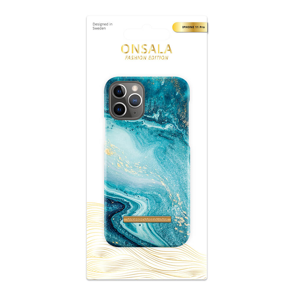 Onsala ONSALA iPhone 11 Pro Mobilskal Soft Blue Sea Marble - Teknikhallen.se