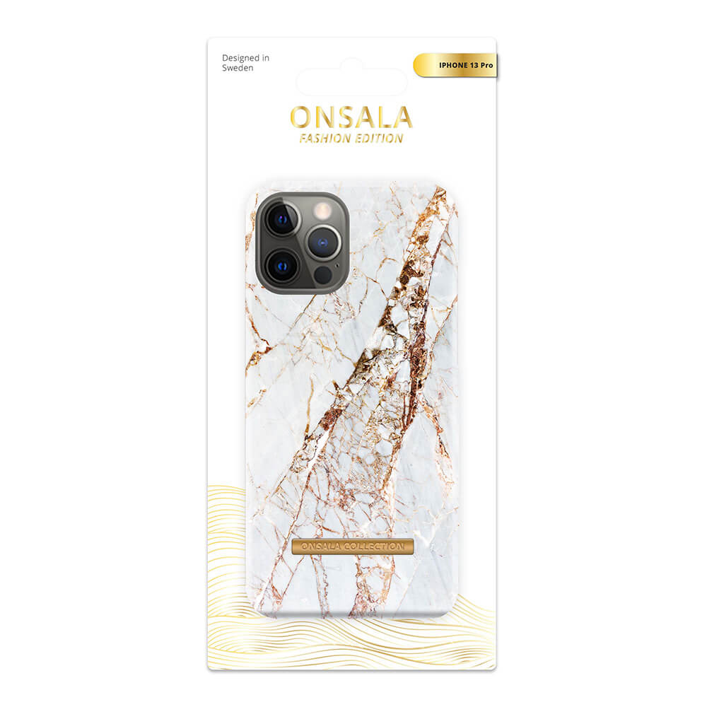 Onsala ONSALA iPhone 13 Pro Mobilskal Soft White Rhino Marble - Teknikhallen.se