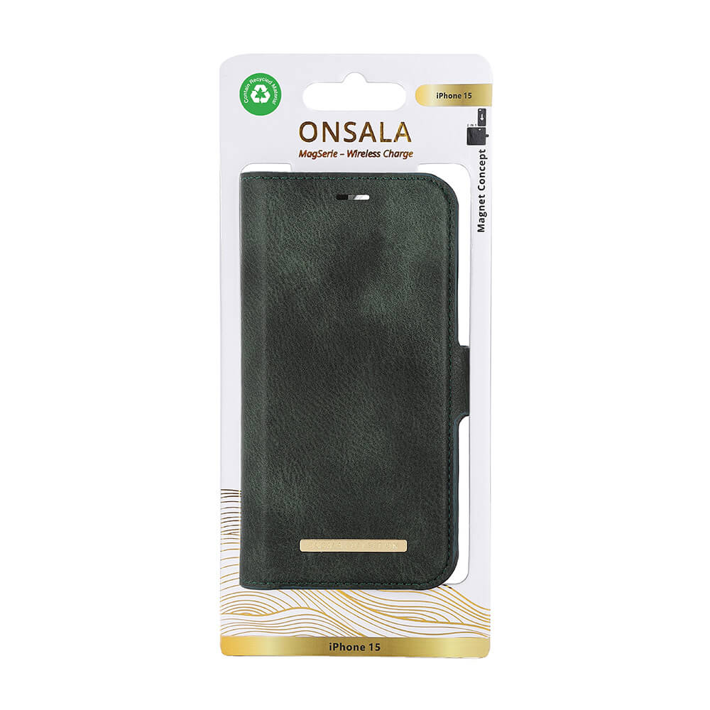 Onsala ONSALA iPhone 15 Fodral ECO 2in1 MagSafe Grön - Teknikhallen.se