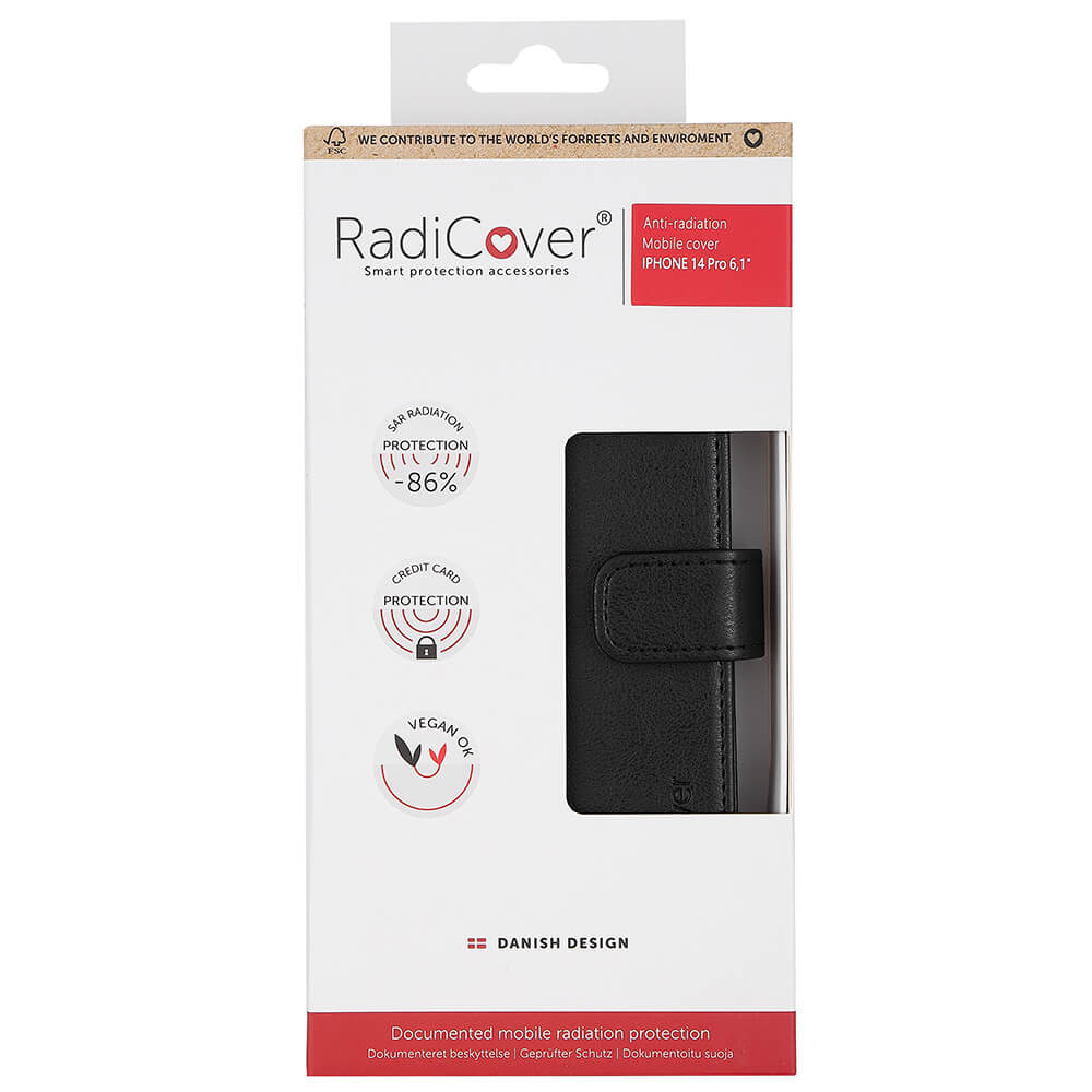Radicover Radicover iPhone 14 Pro Mobilfodral Strlningsskydd Svart - Teknikhallen.se