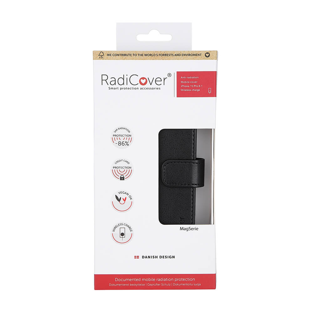 Radicover Radicover iPhone 15 Pro Fodral MagSafe Strlningsskydd Svart - Teknikhallen.se