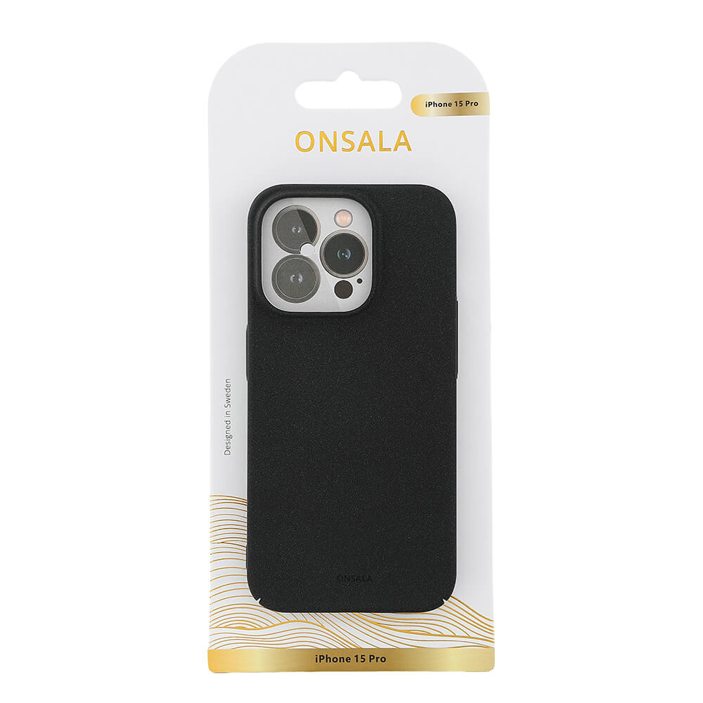 Onsala ONSALA iPhone 15 Pro Skal Ultraslim Sand Burst Svart - Teknikhallen.se