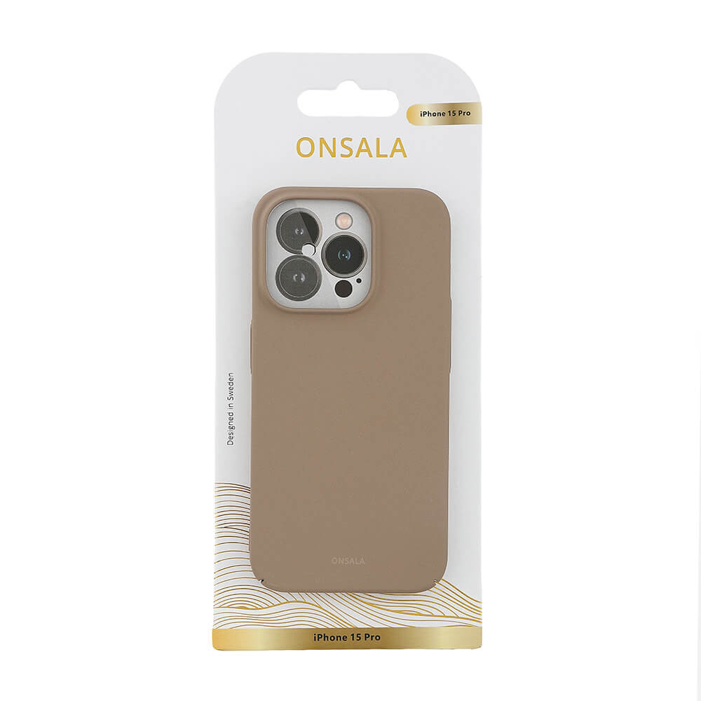 Onsala ONSALA iPhone 15 Pro Skal Ultraslim Sand Burst Beige - Teknikhallen.se