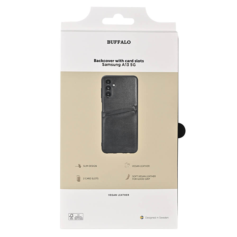 Buffalo Buffalo Samsung Galaxy A13 5G / A04s Skal Läder Med 2 Kortfack Svart - Teknikhallen.se