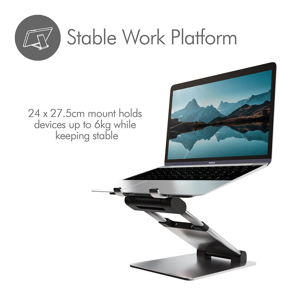 DESIRE2 DESIRE2 Laptop Stand Supreme Sit-Stand Aluminium - Teknikhallen.se