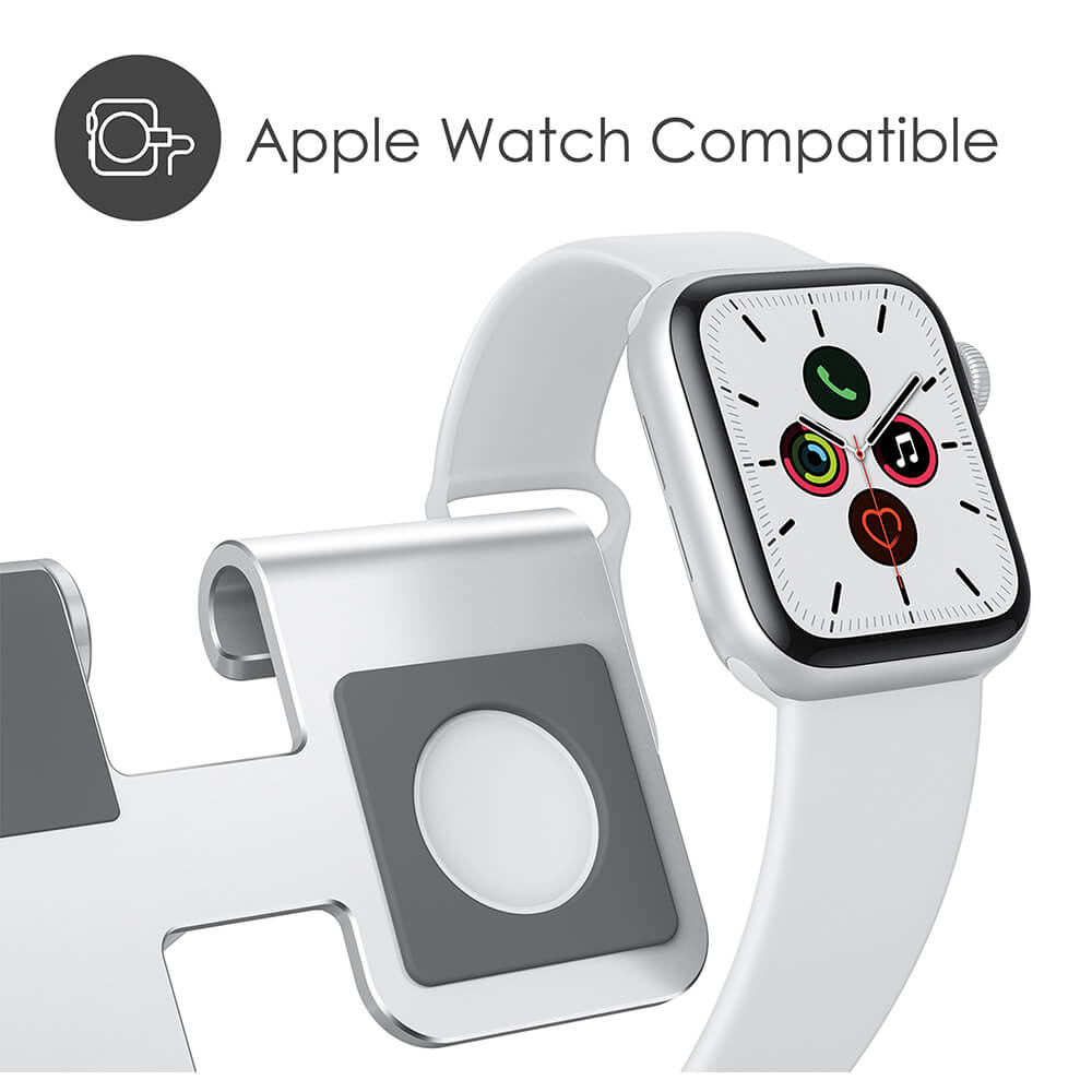DESIRE2 DESIRE2 Restore Pro Charging Stand For Apple Watch Silver - Teknikhallen.se