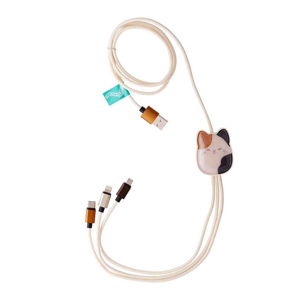 Squishmallows Squishmallows Laddningskabel 1,2m 3in1 USB-C/Micro/Lightning Cam - Teknikhallen.se