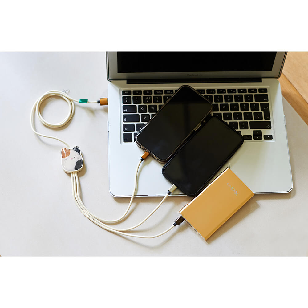 Squishmallows Squishmallows Laddningskabel 1,2m 3in1 USB-C/Micro/Lightning Cam - Teknikhallen.se