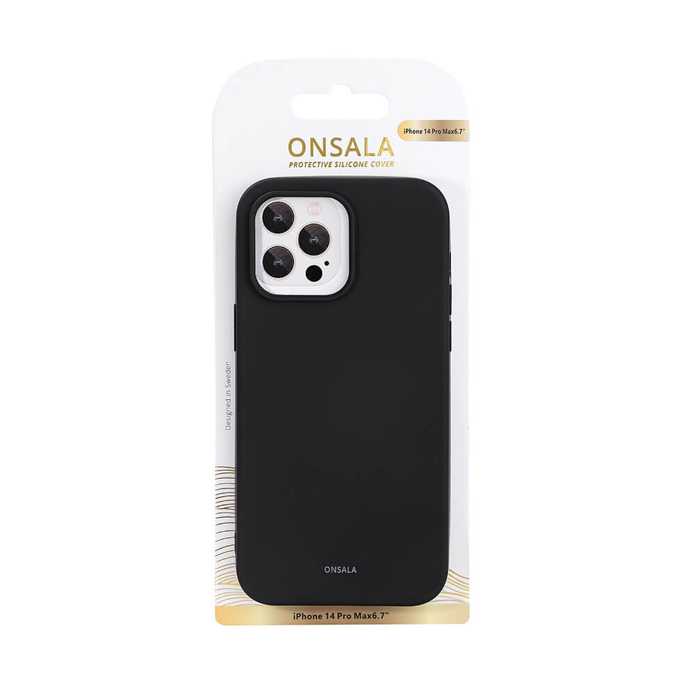 Onsala ONSALA iPhone 14 Pro Max Mobilskal Silikon Svart - Teknikhallen.se
