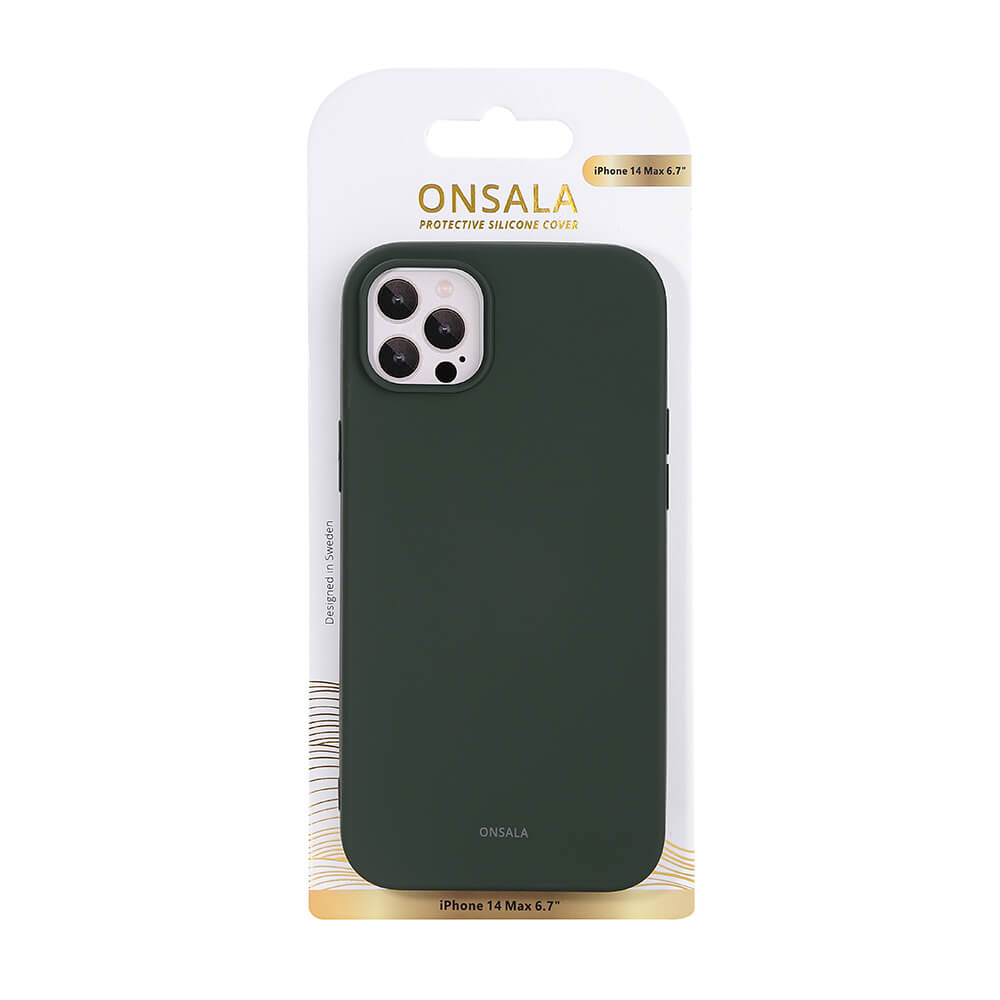 Onsala ONSALA iPhone 14 Plus Mobilskal Silikon Olivgrön - Teknikhallen.se