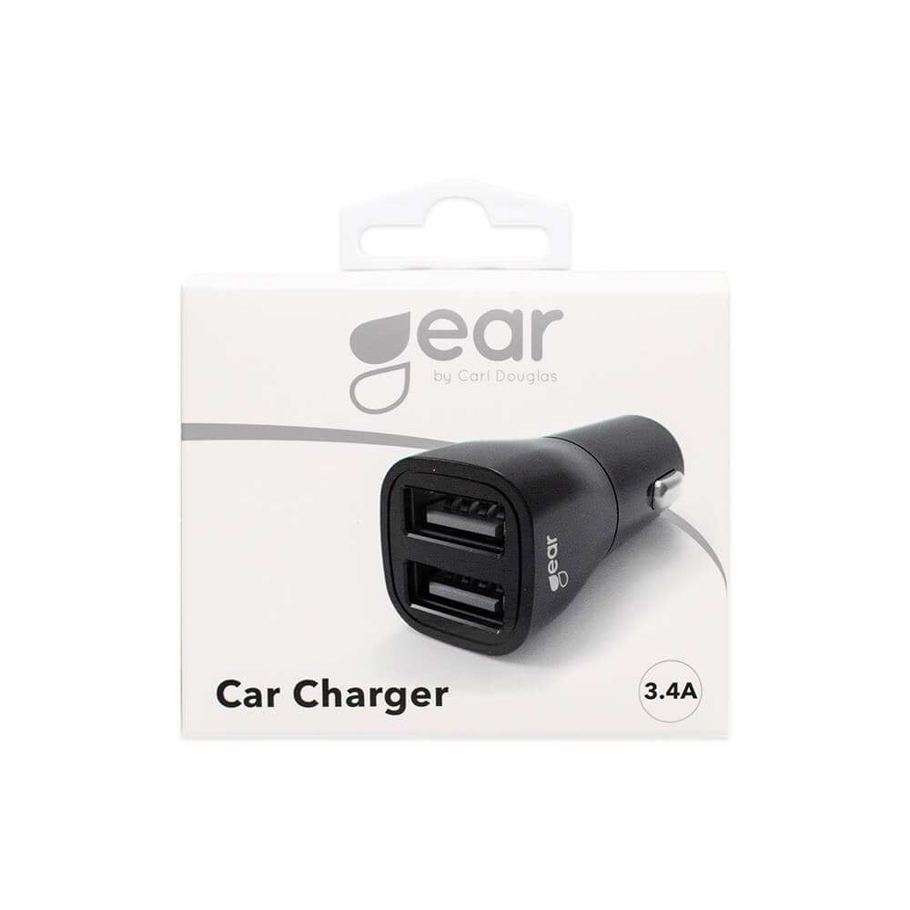 Gear GEAR Billaddare 2xUSB-A 3.4A Svart - Teknikhallen.se