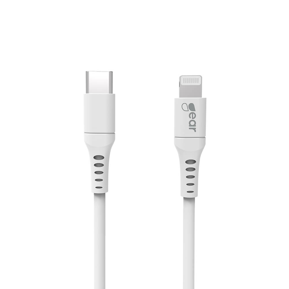 Gear GEAR 18W Laddkabel MFi USB-C - Lightning 2m Vit - Teknikhallen.se