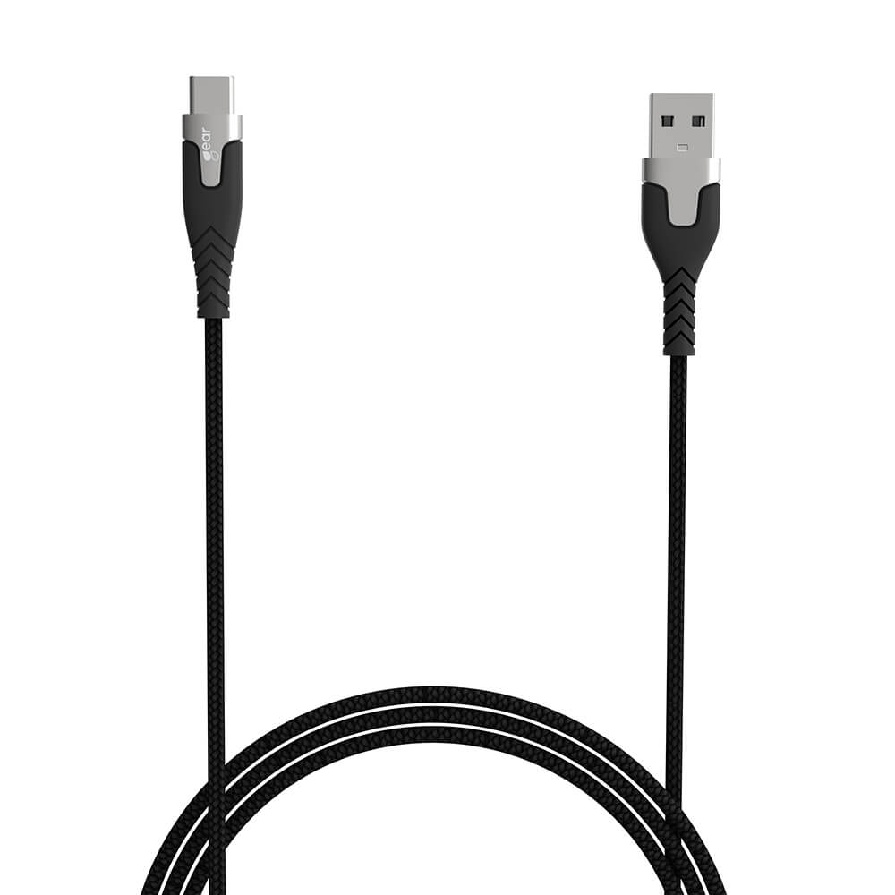 Gear GEAR Laddkabel PRO USB-A - USB-C 1.5m Kevlarkabel Svart - Teknikhallen.se