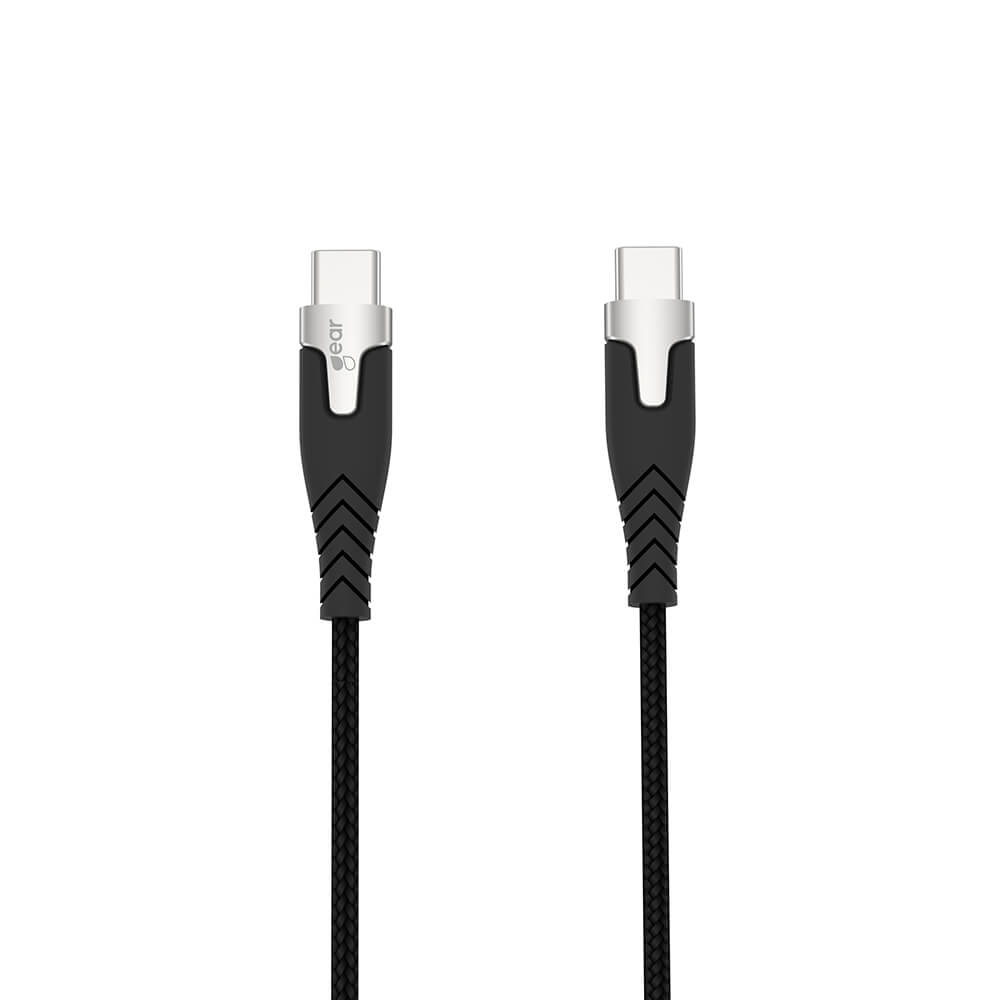 Gear GEAR Laddkabel PRO USB-C - USB-C 1.5m Kevlarkabel Svart - Teknikhallen.se