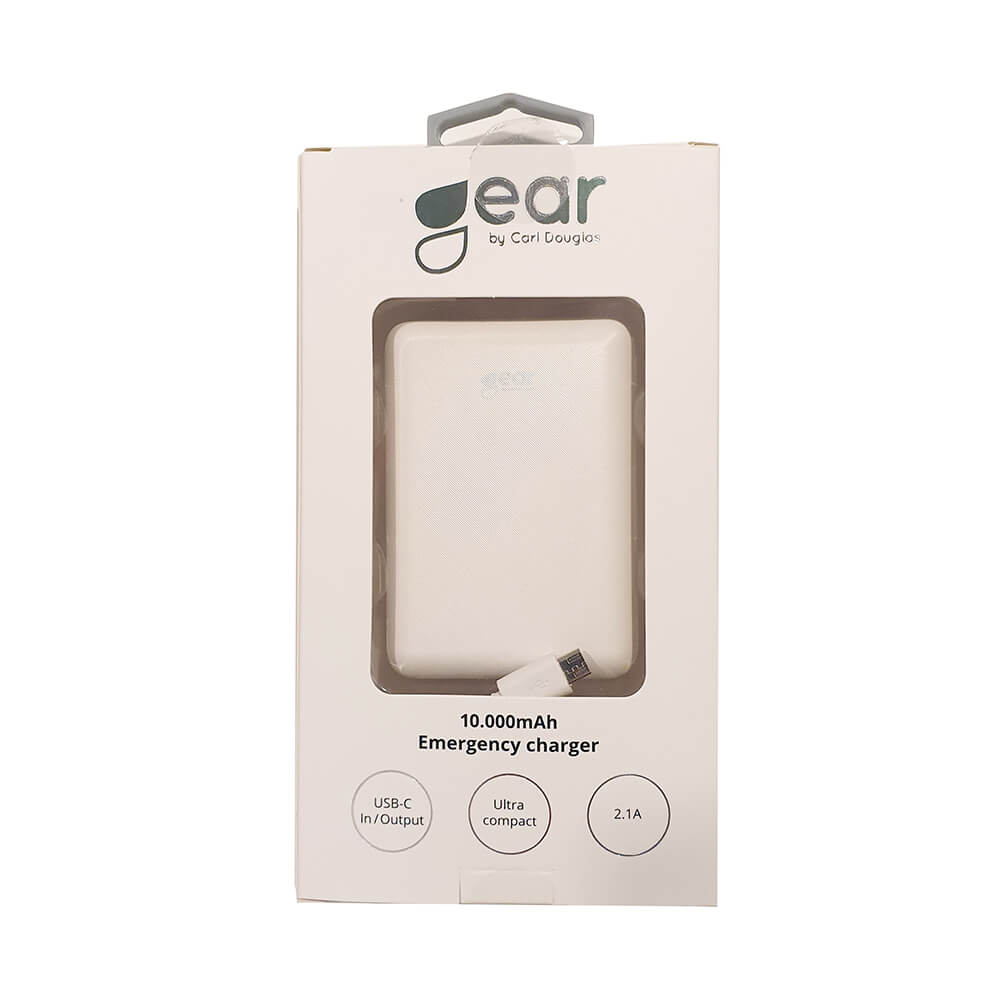 Gear GEAR 10000 mAh Powerbank Ultracompact Vit - Teknikhallen.se