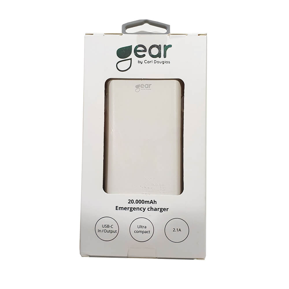 Gear GEAR 20000 mAh Powerbank Ultracompact Vit - Teknikhallen.se