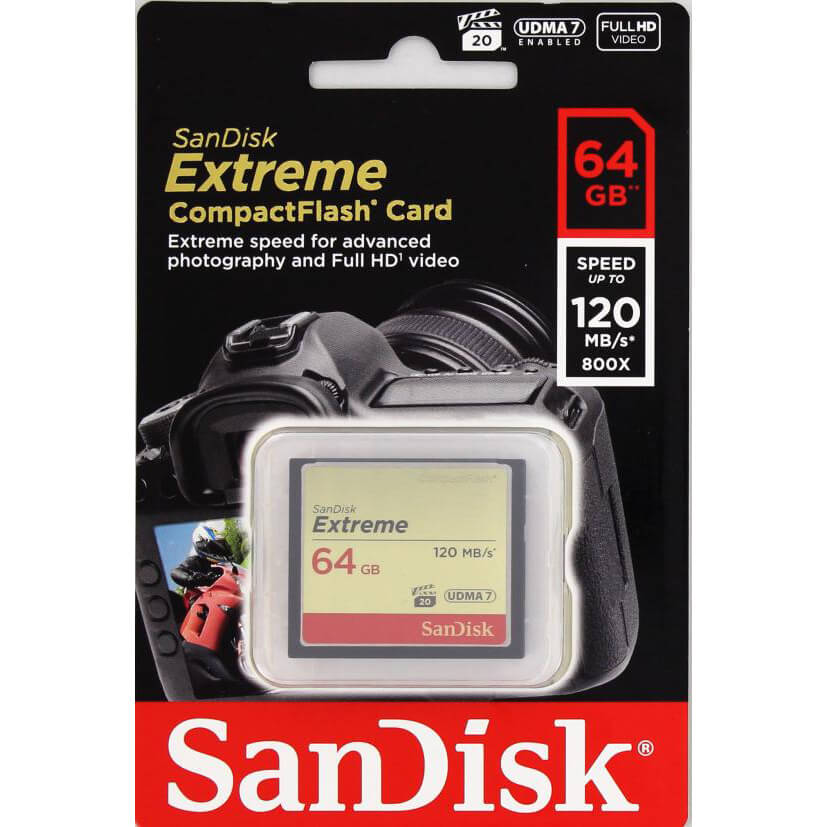 SanDisk SanDisk CF Extreme 64GB 120MB/s Minneskort - Teknikhallen.se